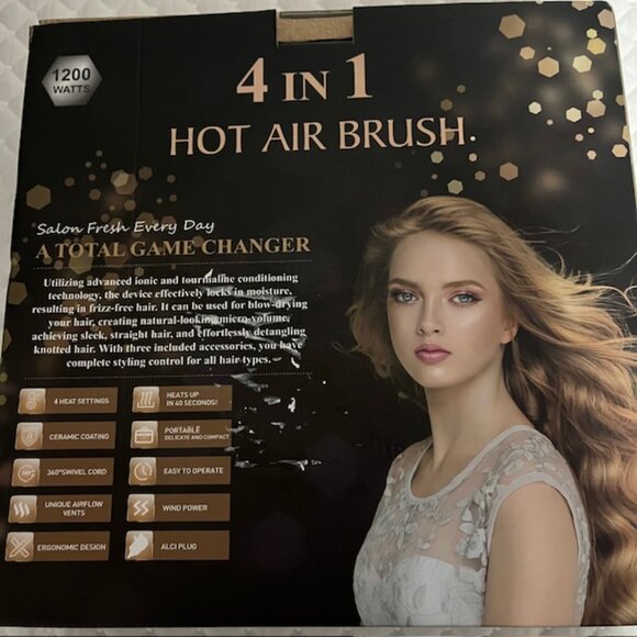 4 in 1 Hot Air Brush 1200 Watts Like New - Picture 2 of 6